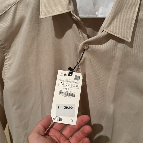 Zara Beige Button Down Shirt - Picture 4 of 4